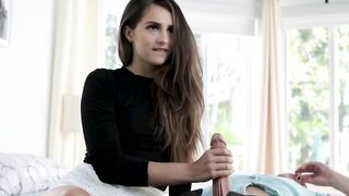 Naughty teen Sofie Reyez rides stepbros cock reverse cowgirl