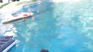 TeenGroupSex.com - Horny college teens have outdoor foursome by the pool