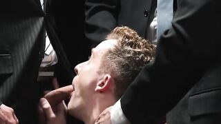 Three horny DILF millionaires analed their sex toy
