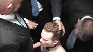 Three horny DILF millionaires analed their sex toy