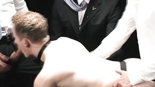 Three horny DILF millionaires analed their sex toy
