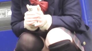 NipponSexTV.com - Juicy 18yo Japanese legs arouse public voyeur