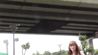 NipponPissTV.com - Debauched Asian schoolgirl pissing hard in public view on streets