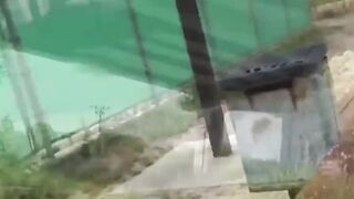 NipponPissTV.com - Debauched Asian schoolgirl pissing hard in public view on streets