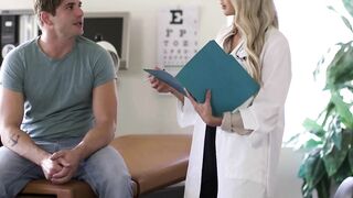 ADULT TIME - Sensual Doctor Emma Hix Blows Her Patient's Dick After Catching Him Jerking Off!