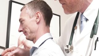 FunsizePorn.com - Lustful Dr Wolf gives free horny services to Joshua Oaks on a month