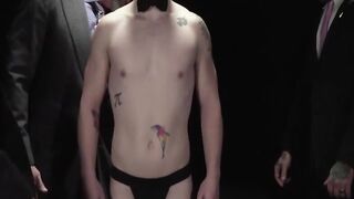 Hairy studs Jack Dixon and Legrand Wolf spitroast jock Danny Wilcoxx in an anal fucki