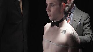 Hairy studs Jack Dixon and Legrand Wolf spitroast jock Danny Wilcoxx in an anal fucki