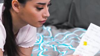 ADULT TIME - Stepdad Tommy Gunn Caught Teenie Step-Daughter Aria Lee Having Fun With Her Twat! FULL CLIP
