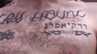 Josh drops his black boxer briefs to show off his impressive dick and hairy crotch