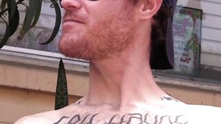 Josh drops his black boxer briefs to show off his impressive dick and hairy crotch
