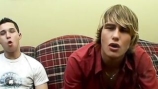 Twink buddies Jerry and Sonny were smoking and ass fucking on the couch