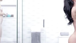 GIRLSWAY - Shy 18yo Blonde Teenagers Is Joined Inside The Shower By A Long Chested mom! SOFT STEAMY SEX