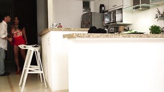 Tranny hooker jerks off while being ass fucked by stud