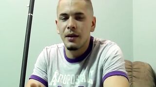 JoeSchmoeXXX.com - Amateur dude jerks off his juicy cock on bed and cums hard