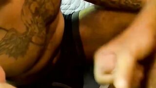 JoeSchmoeXXX.com - Hot black amateur dude devours white guy's cock and cums like craz