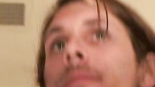 Skinny amateur jerks off his small erect cock and cums