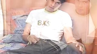 Sexy little twink Alfredo wanks his hard prick in a bedroom