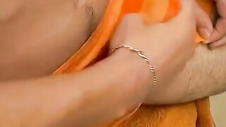 TwinkUndie.com - Horny Jake's wet and hard orange undies solo jerk off