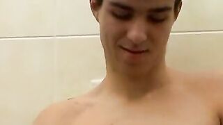 TwinkUndie.com - Horny Jake's wet and hard orange undies solo jerk off
