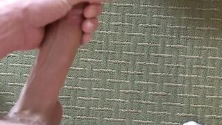 Athletic tattooed soldier is jerking off his lubed up cock