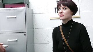 Short haired MILF thief caught by a cop