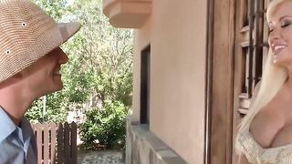 Postman ties and fucks blonde housewife