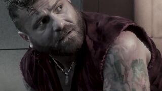 RagingXXX.com - A tattooed mechanic robbed and ass fucked by two thieves