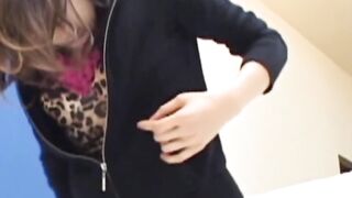 Cute Japanese pissing her undies and fills the cup