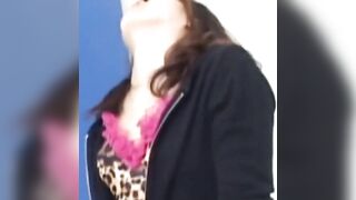 Cute Japanese pissing her undies and fills the cup