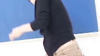 Cute Japanese pissing her undies and fills the cup