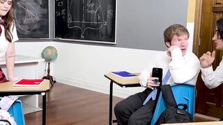 School girl Trinity Olsen squirts as he takes the massive cock of teacher Donnie Rock