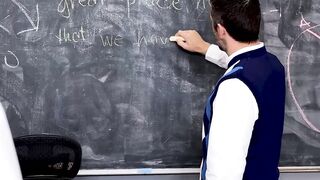 School girl Trinity Olsen squirts as he takes the massive cock of teacher Donnie Rock