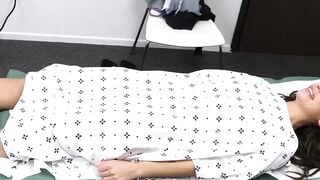 Seductive April Olsen is seduced by her pervy doctor who cums in her amazing mouth