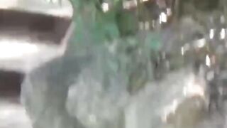 NipponPissTV.com - Handsome Japanese babes drench concrete with hot piss spraying