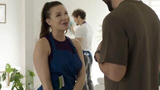 INNOCENT TABOO House Cleaner Alison Rey Flirts With Rich Customer Will Pounder Into Front Of Her Hubby