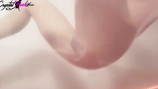 Pretty Tits Beauty Masturbate on an Inflated Condom - Solo