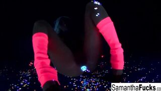 Samantha Saint gets off into this super sexy Hottie ebony light solo!