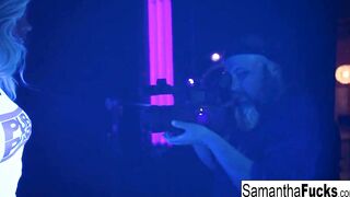 Samantha Saint gets off into this super sexy Hottie ebony light solo!