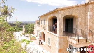 HITZEFREI German Bombshell Ashley Dark banged! on the balcony