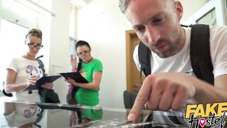 Fake Hostel Furious three-way with squirting orgasms and big dick