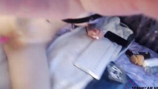 Huge boobed eighteen going solo anal