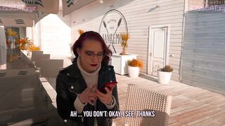 KISSCAT Love Breakfast with Sausage - Outdoor Agent Pickup Russian Schoolgirl for Public Sex