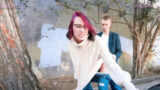 KISSCAT Love Breakfast with Sausage - Outdoor Agent Pickup Russian Schoolgirl for Public Sex
