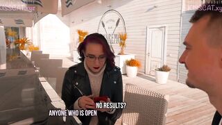 KISSCAT Love Breakfast with Sausage - Outdoor Agent Pickup Russian Schoolgirl for Public Sex