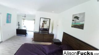 Stacked Alison Tyler does a self shot solo with awesome close-up