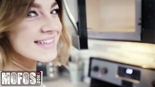 MOFOS - Adorable Blonde Evelin Stone Swallows Man's Huge Rough Dick Until He Jizzes