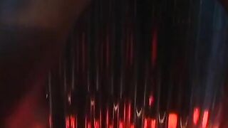 Black thot with huge melons slams her vagina with a sex toy hardcore
