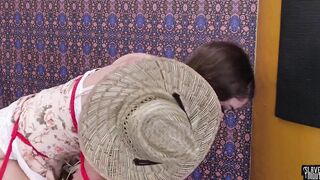 Bondage teenie mouth creampie into