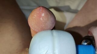 Close-Up With Hitachi Wand – Vibrating Cum Out Of My Penis two